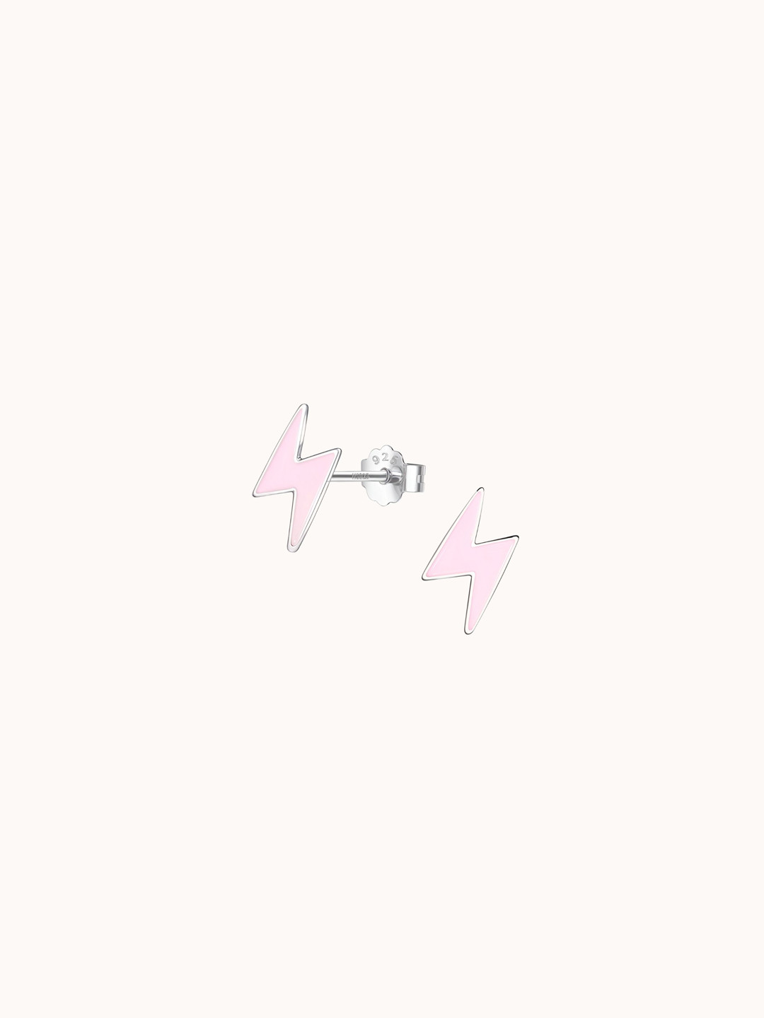 HighSpark 925 Silver Lightning Bolt Enamel Studs
