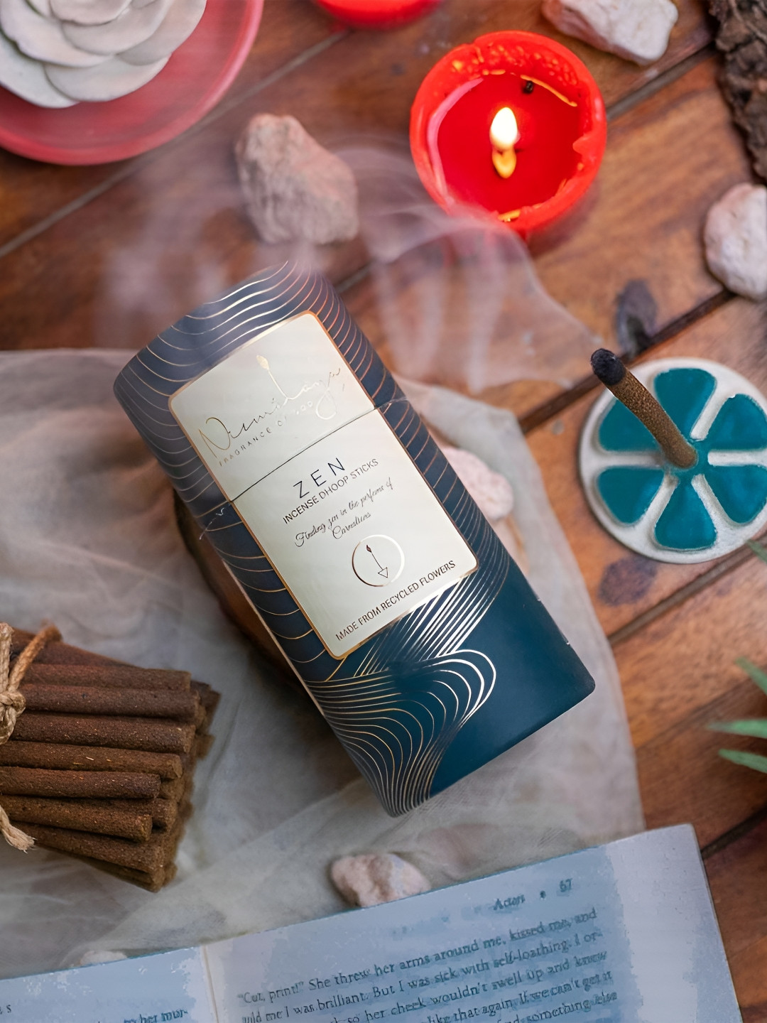 Nirmalaya 40 Pieces Brown Zen Dhoop Stick Pooja Essentials