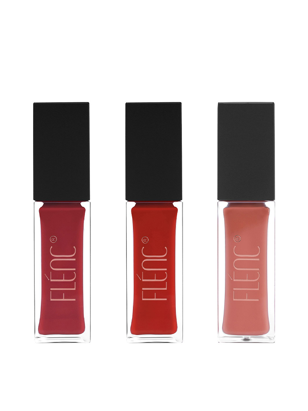FLENC 3Pc Ritzy Smudge-Proof Glossy Liquid Lipstick- 10ml Each-Rome- Moscow- Helsinki
