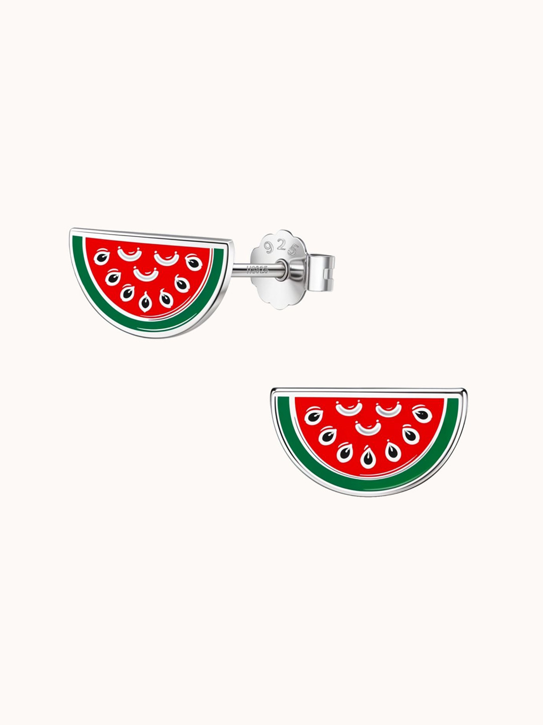 HighSpark Girls 925 Sterling Silver Watermelon Shaped Studs