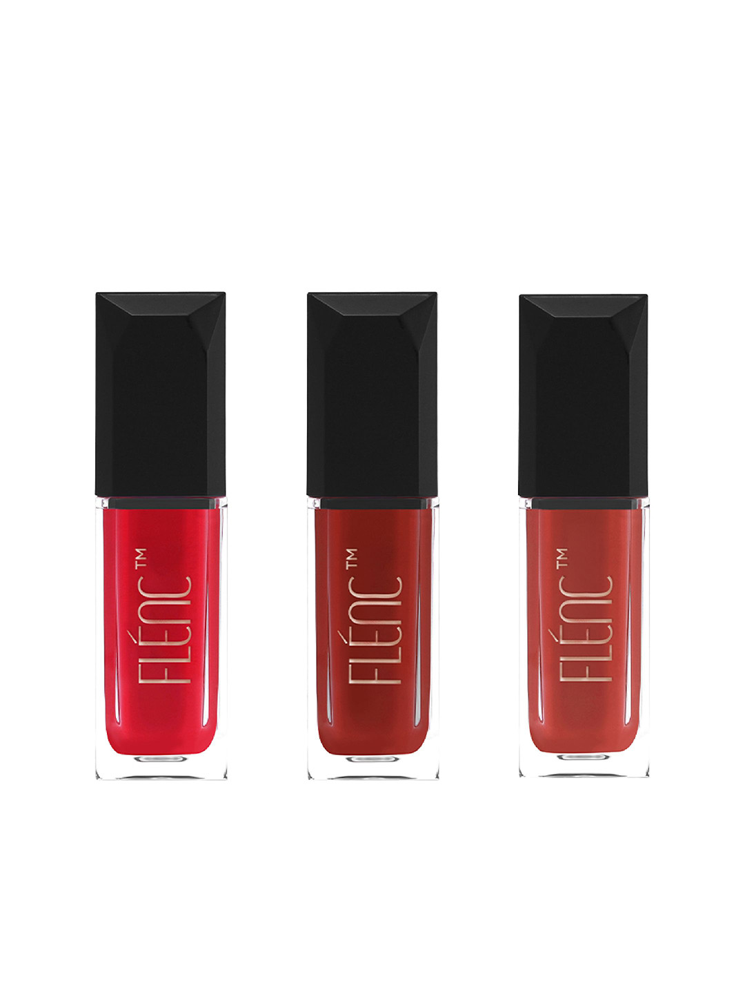 FLENC 3Pc Cryla Smudge-Proof Velvet Matte Liquid Lipstick- Zurich- Kuwait - Sydney