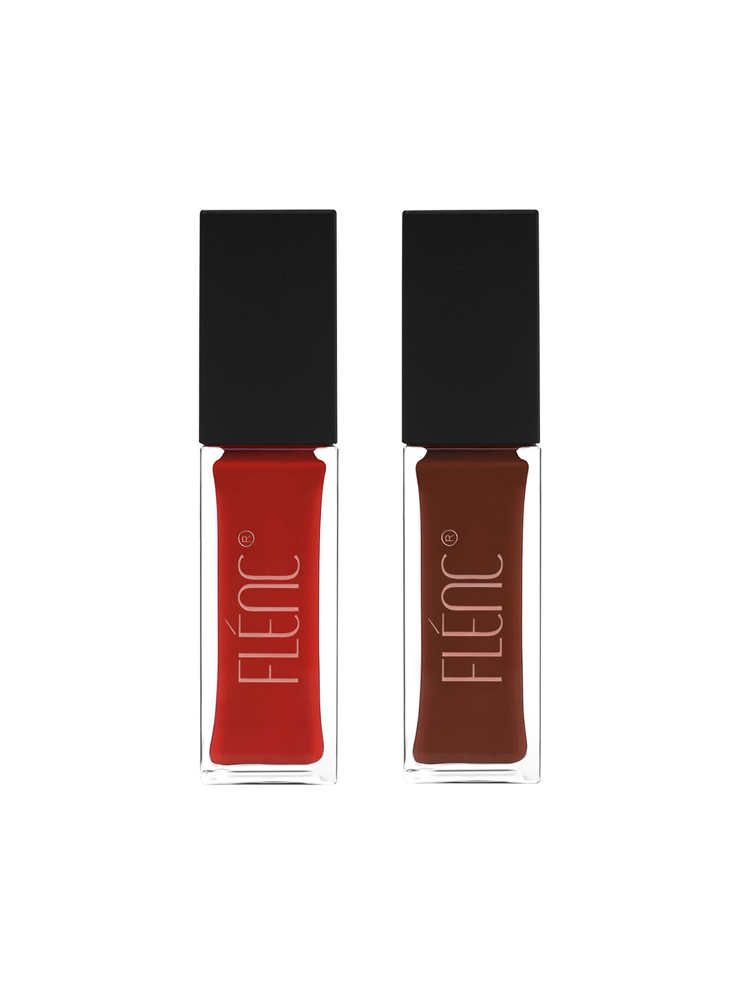 FLENC Set Of 2 Ritzy Smudge-Proof Glossy Liquid Lipstick- 10ml Each -Washington - Moscow