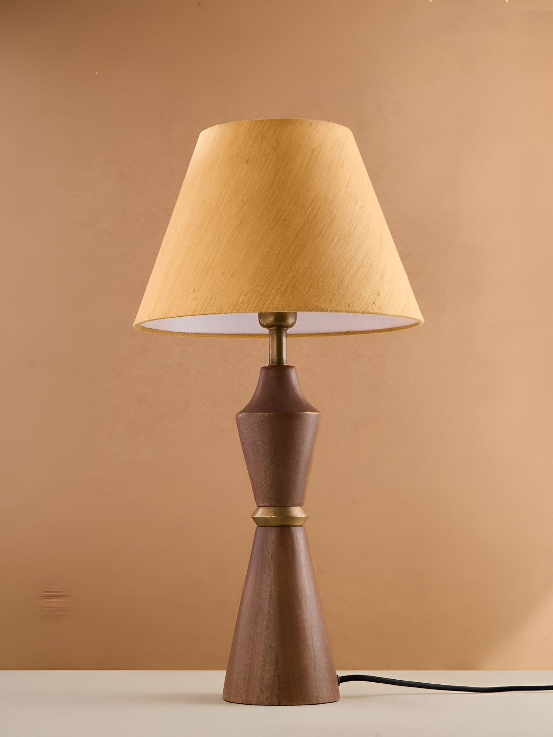 Fabindia Mustard Cotton Basix Tapered Drum Lampshade- Medium