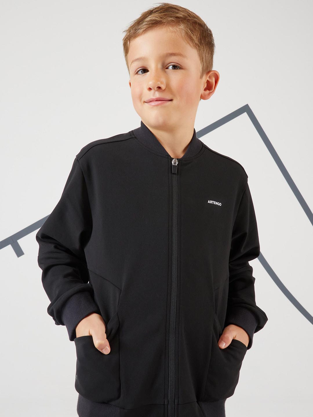 Decathlon ARTENGO - Boys Stand Collar Solid Sports Sporty Jacket