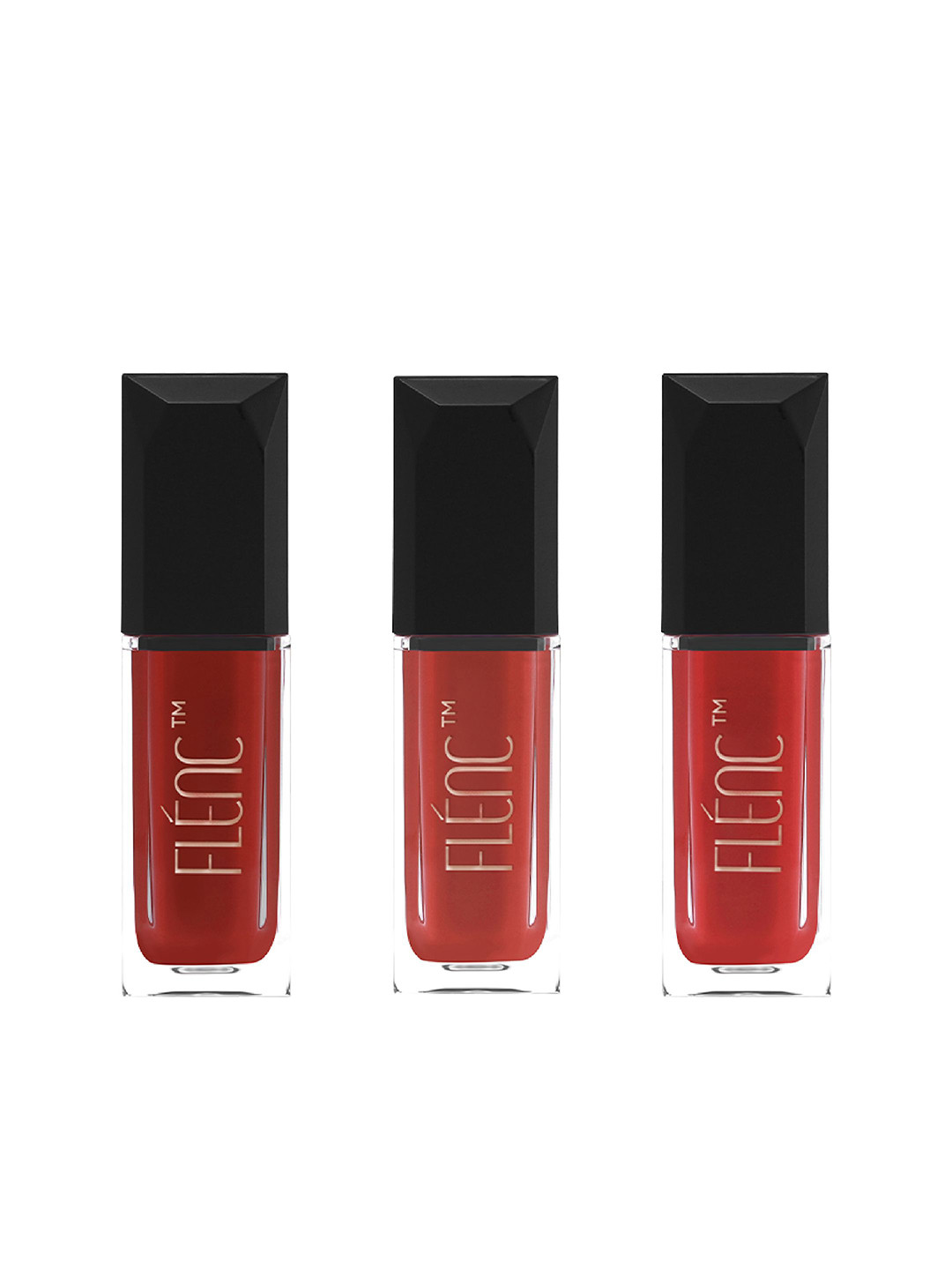 FLENC 3Pc Cryla Smudge-Proof Velvet Matte Liquid Lipstick- Milan- Kuwait - Sydney