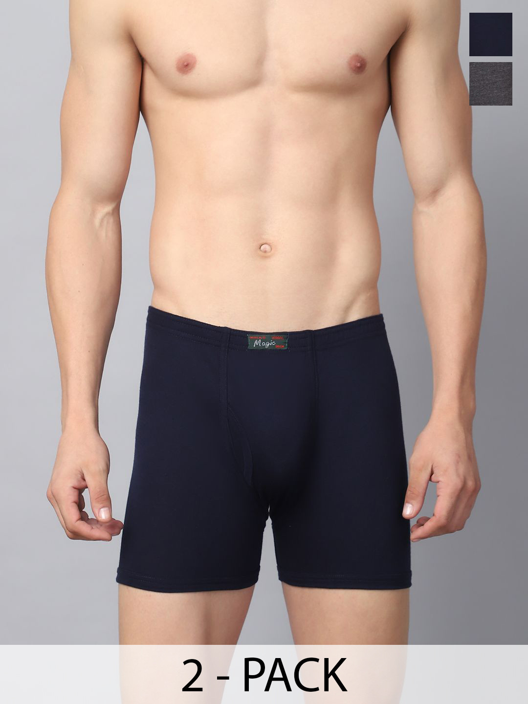 MACK JONNEY Men Pack Of 2 Assorted Breathability Trunks MAGIC__BLUE__B__02