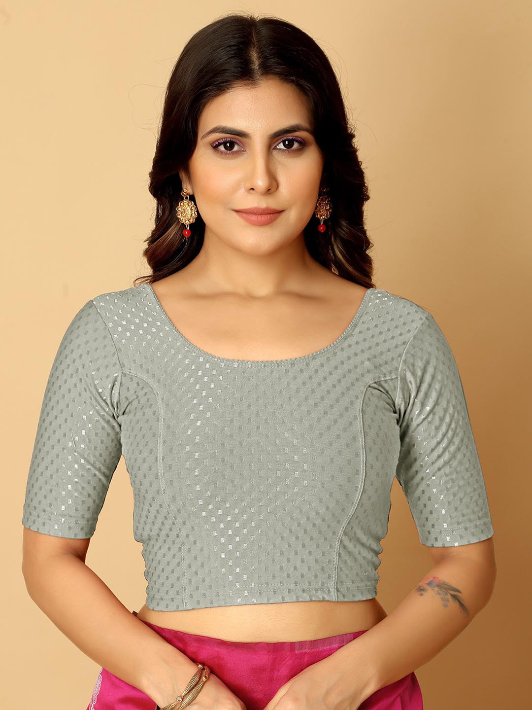 Jaanvi Woven Design Saree Blouse
