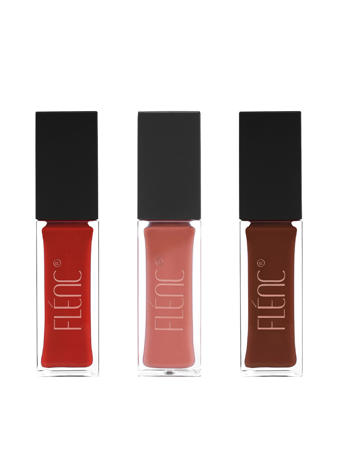 FLENC 3Pc Ritzy Smudge-Proof Glossy Liquid Lipstick- 10ml Each-Washington-Moscow- Helsinki