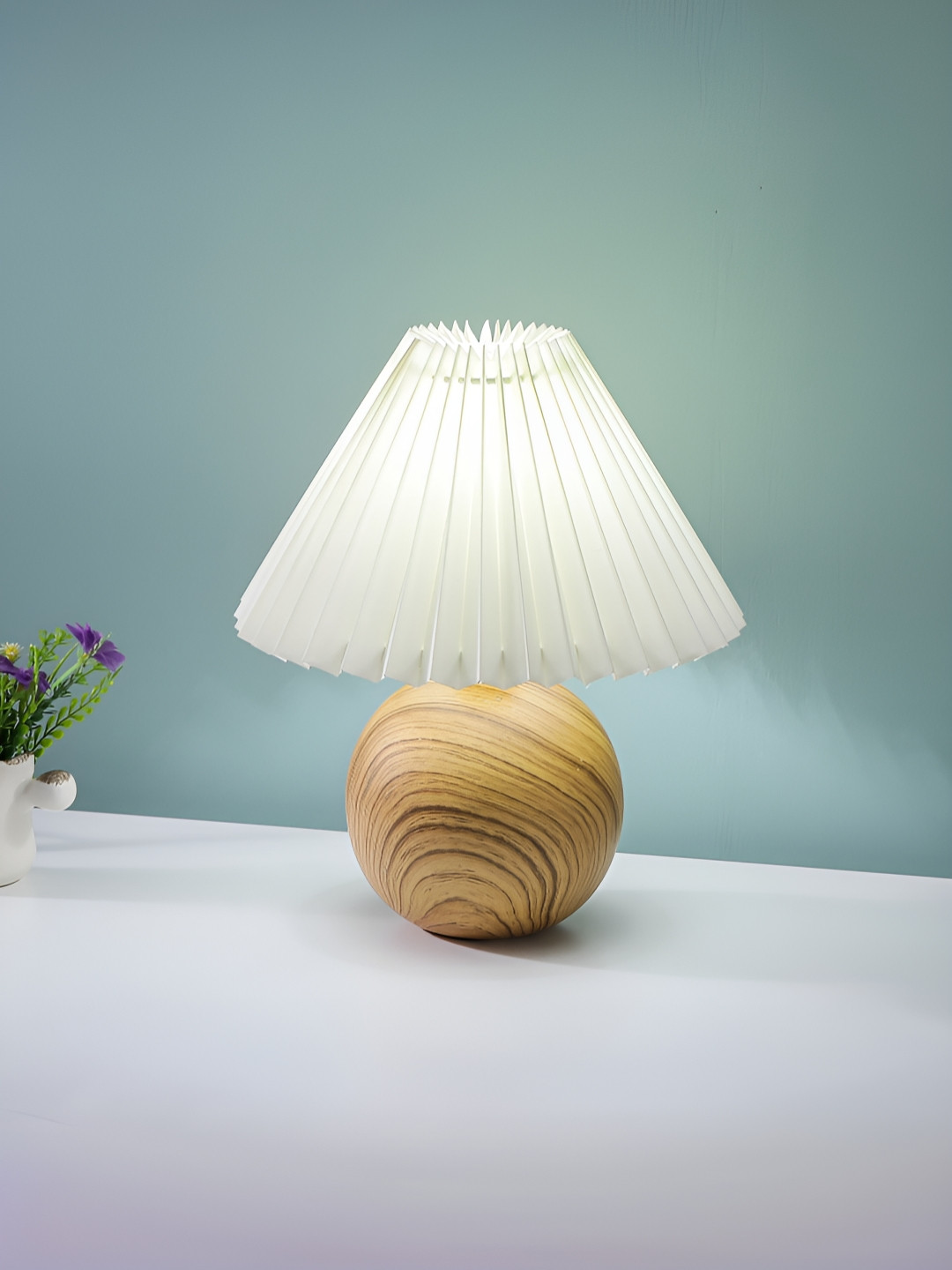 The Better Home Brown & White Contemporary Ceramic Table Lamp
