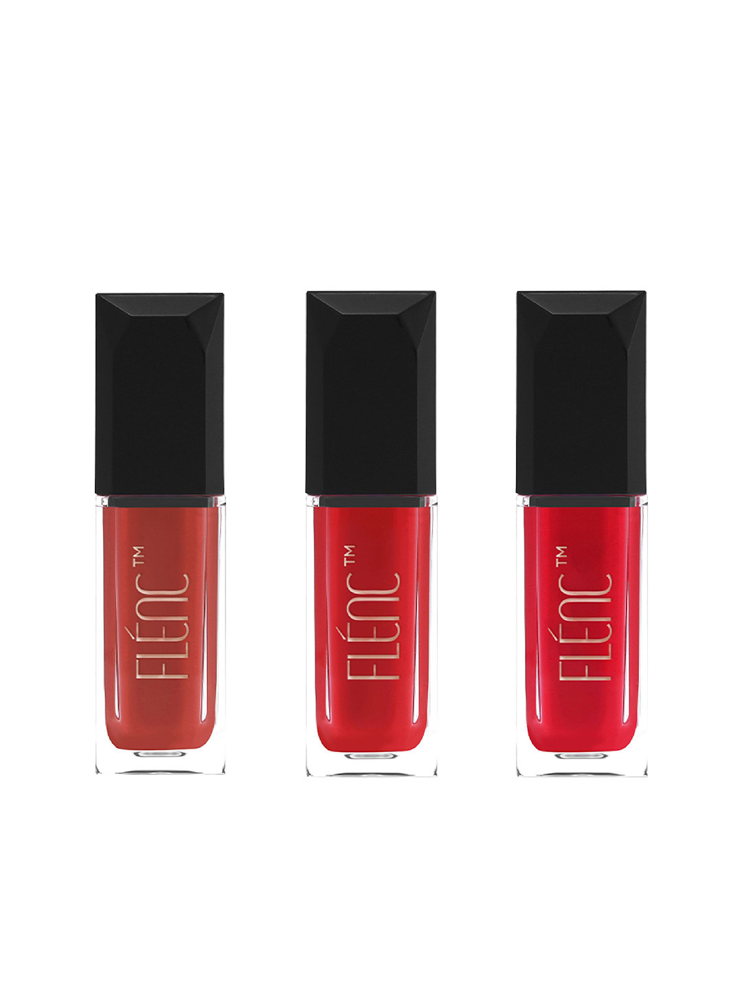 FLENC 3Pc Cryla Smudge-Proof Velvet Matte Liquid Lipstick- Zurich- Barcelona- Sydney