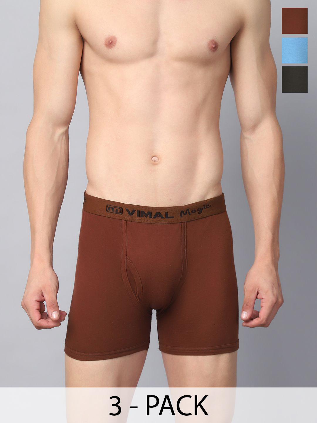 MACK JONNEY Cotton Pack Of 3 Assorted Cotton Trunk MAGIC__RED__I__03