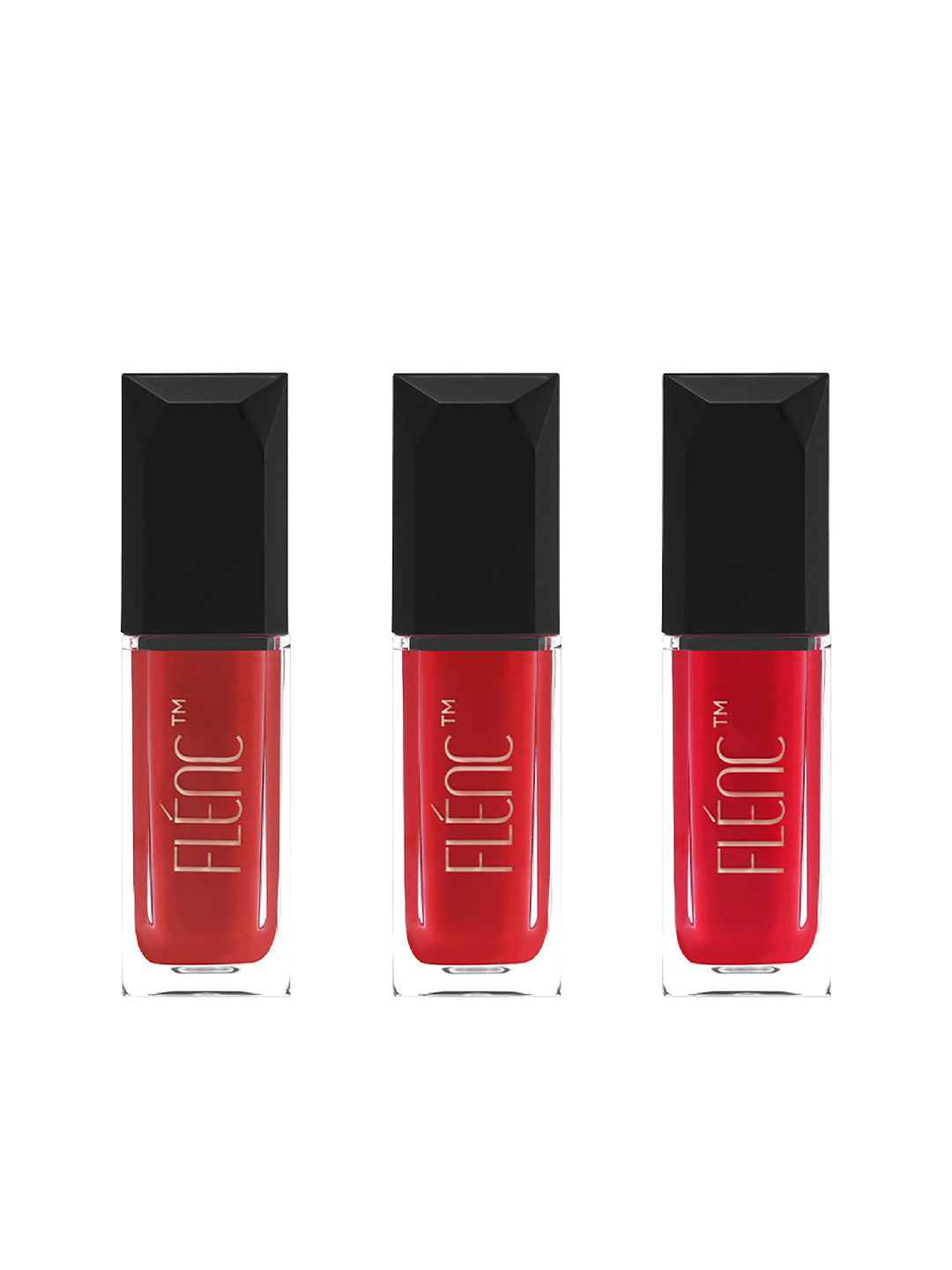 FLENC 3Pc Cryla Smudge-Proof Velvet Matte Liquid Lipstick- Milan- Barcelona - Zurich