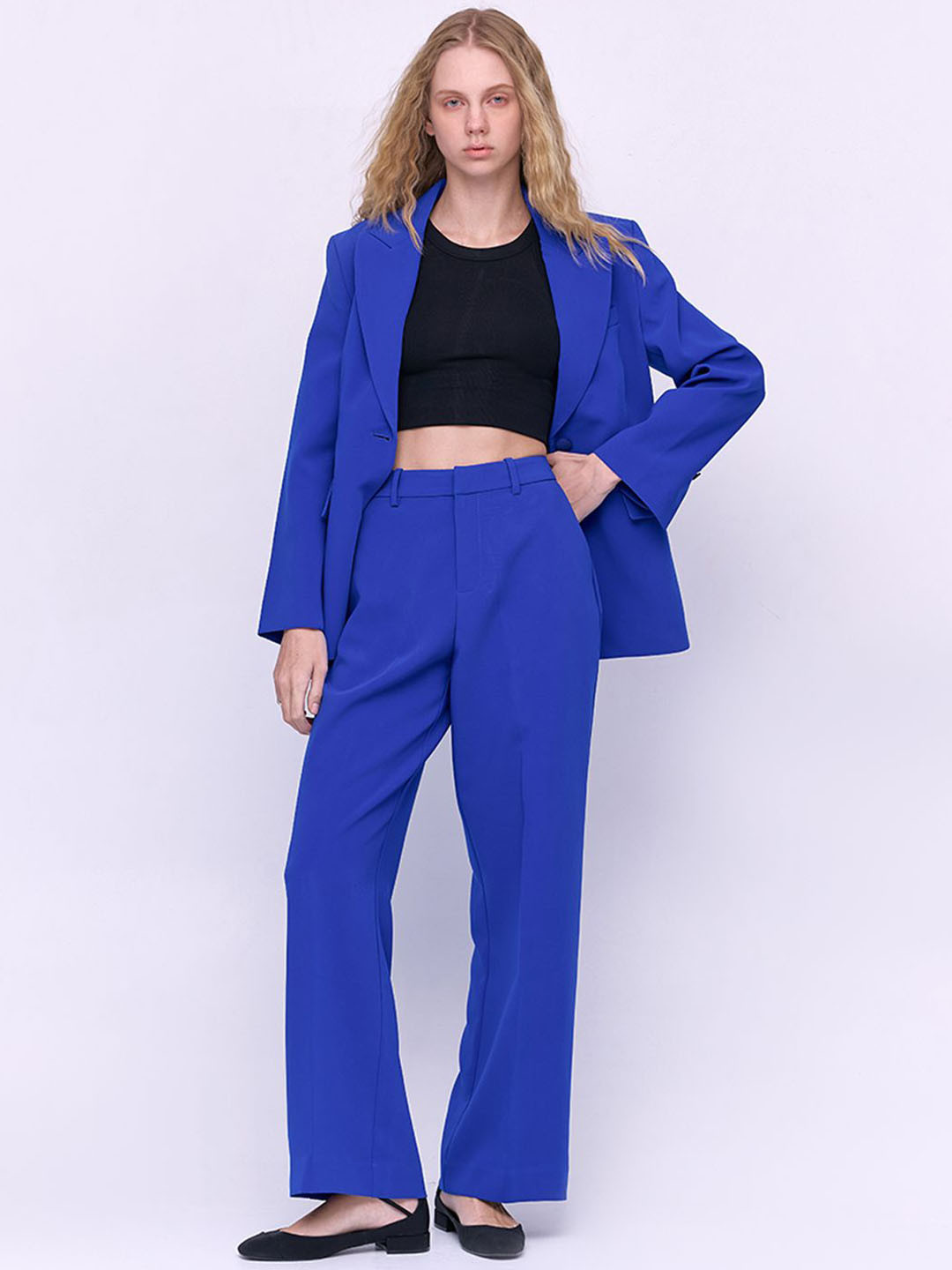 COVER STORY Peaked Lapel Collar Single Breasted Casual Blazer