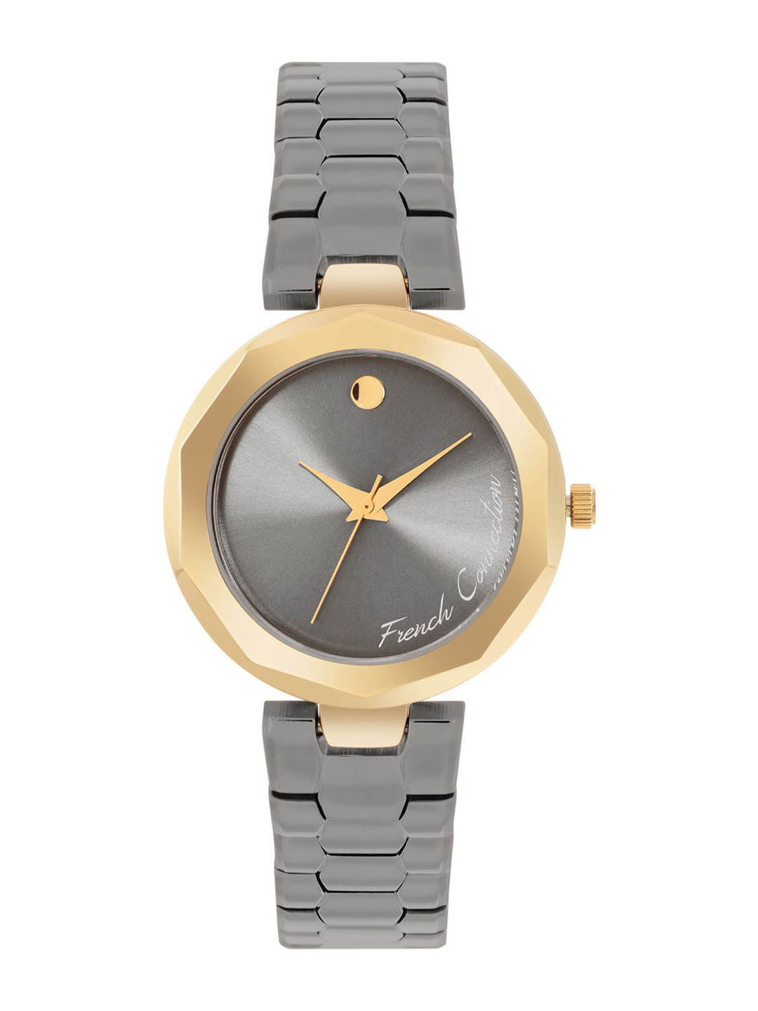 French Connection Women Dial & Stainless Steel Bracelet Style Straps Analogue Watch FCH08GNM