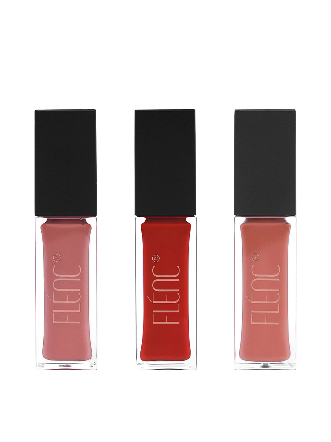 FLENC 3Pc Ritzy Glossy Liquid Lipstick- 10ml Each-Miami- Moscow- Helsinki