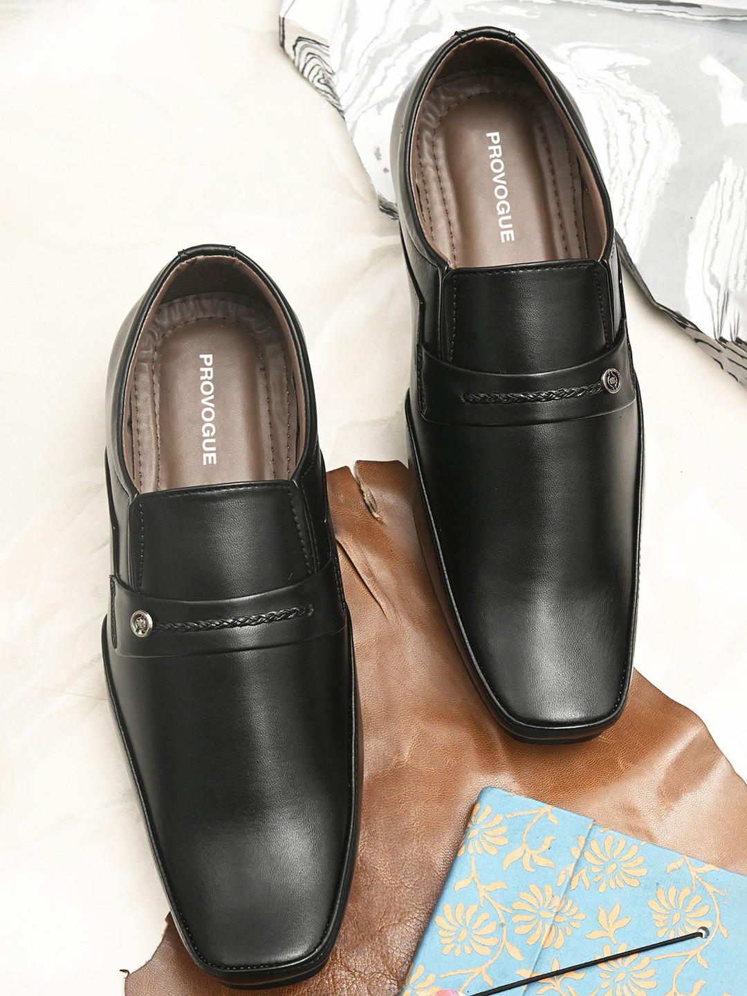 Provogue Men Formal Slip-On Black Shoes