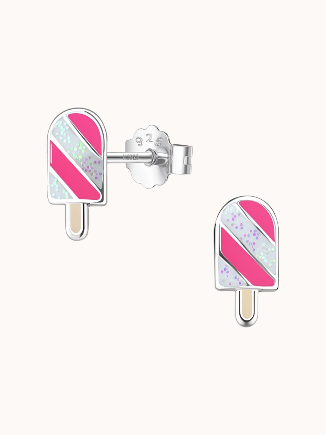 HighSpark Girls 925 Sterling Silver Popsicle Shaped Studs