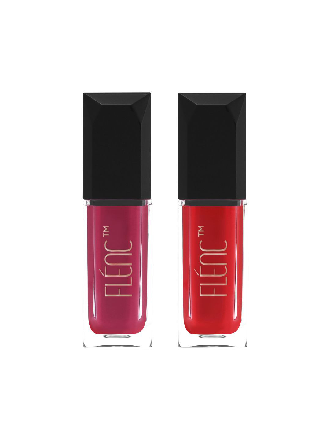 FLENC 2Pc Cryla Smudge-Proof Velvet Matte Liquid Lipstick- 5 ml - Kuala Lumpur- Barcelona