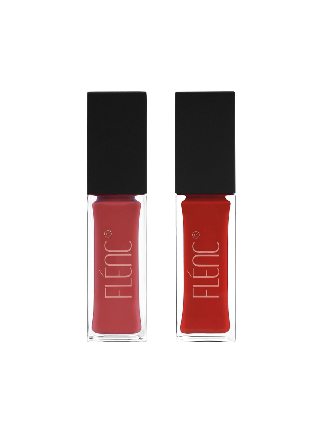 FLENC Set Of 2 Ritzy Smudge-Proof Glossy Liquid Lipstick- 10ml Each -Montreal - Moscow