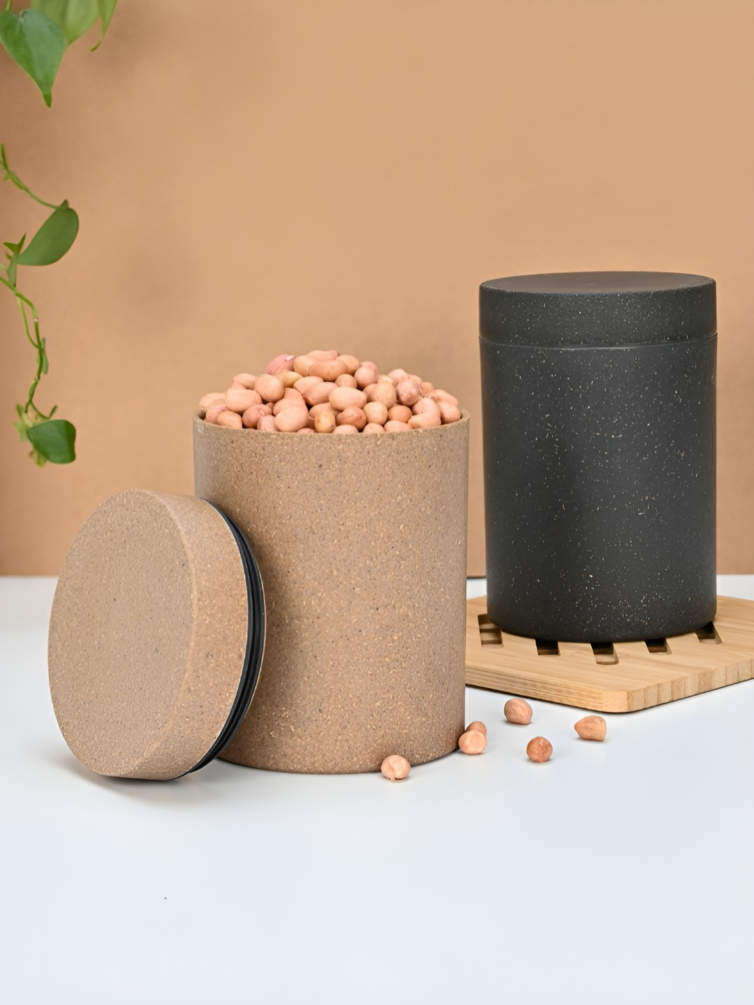 Eha 2_Canister700_Char_Tort Charcoal Bamboo Easy To Clean 2 Piece Snap Canister-700ml