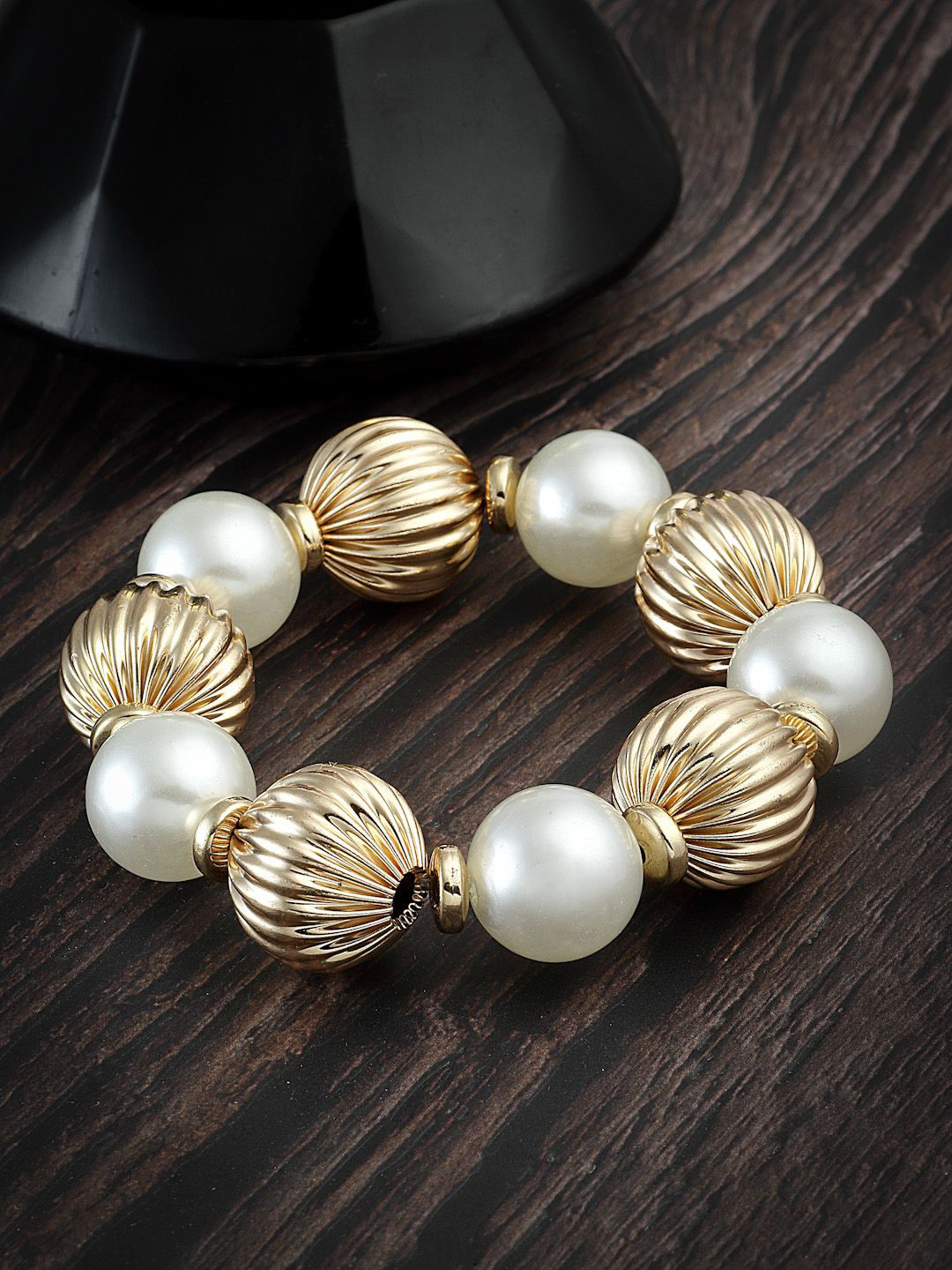 Sanjog Gold-Plated Beaded Bracelet