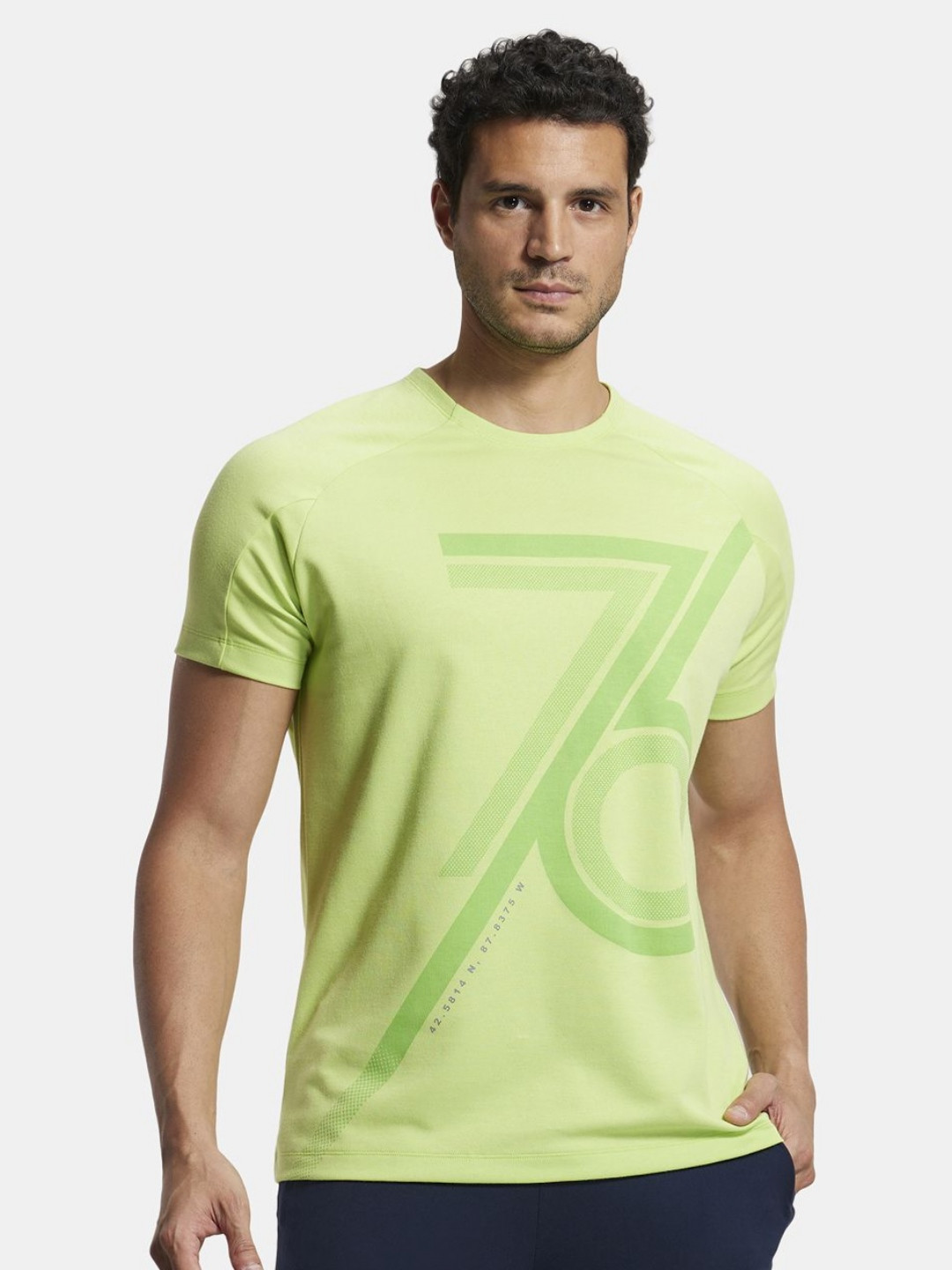 Jockey Men Super Combed Cotton Printed  Half Sleeve Tshirt with Stay Fresh Treatment-MV02