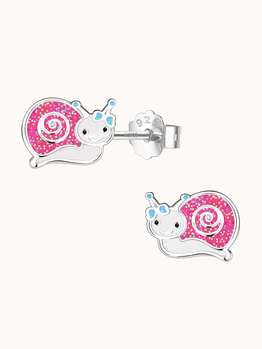 HighSpark 925 Silver Snail Enamel Studs