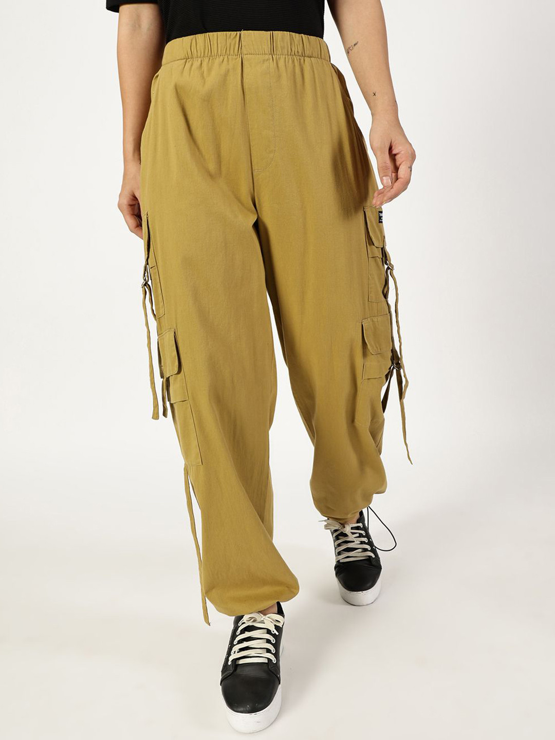 THIRD QUADRANT Women Mid-Rise Comfort Cargos Trousers