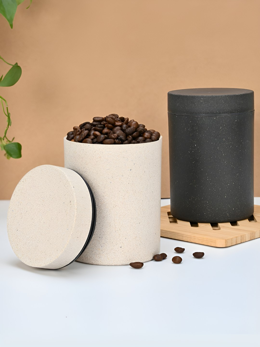 Eha Charcoal Bamboo Easy To Clean 2 Piece Snap Canister-700ml