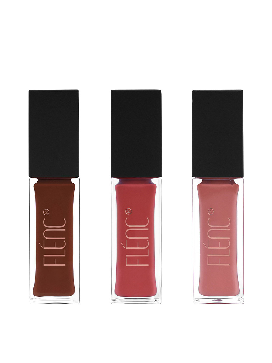 FLENC 3Pc Ritzy Glossy Liquid Lipstick- 10ml Each-Washington- Montreal- Miami