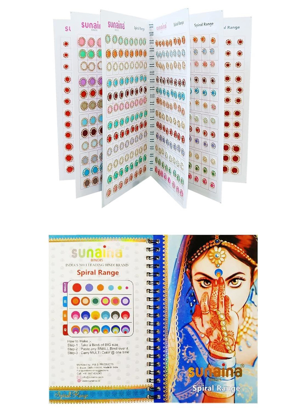 Sunaina Set Of 948 Round Golden Crystal Stone Border Bindi Book