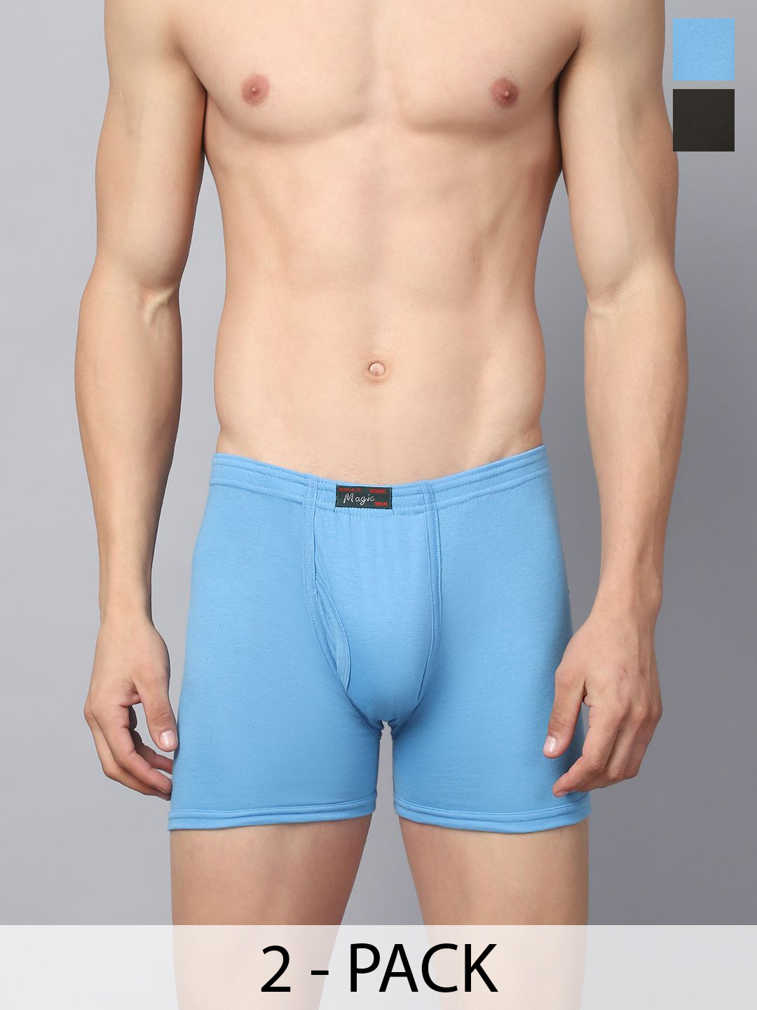 MACK JONNEY Men Pack Of 2  Assorted Trunks MAGIC__BLUE__D__02