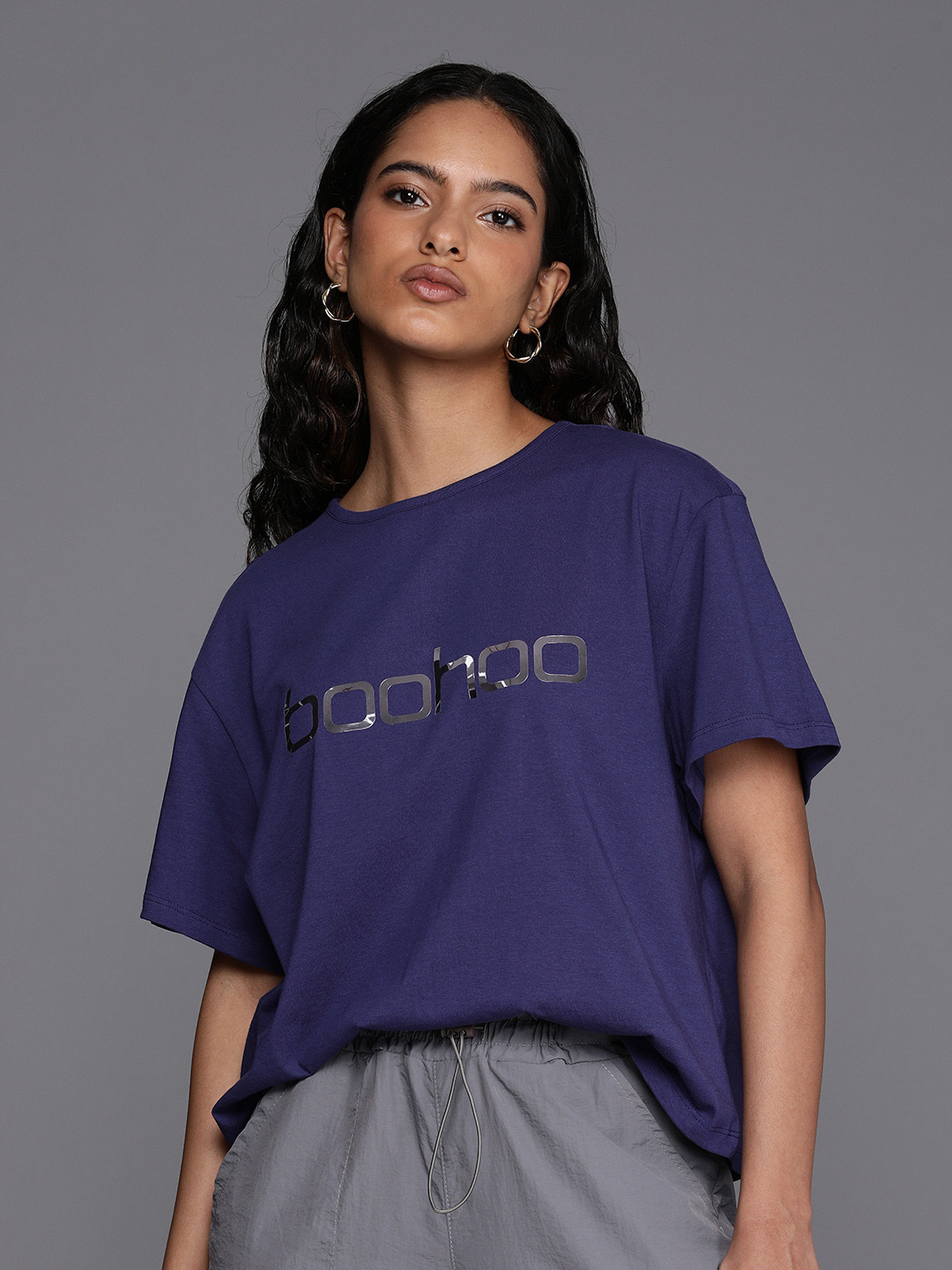 Boohoo Women Brand Logo Printed T-shirt
