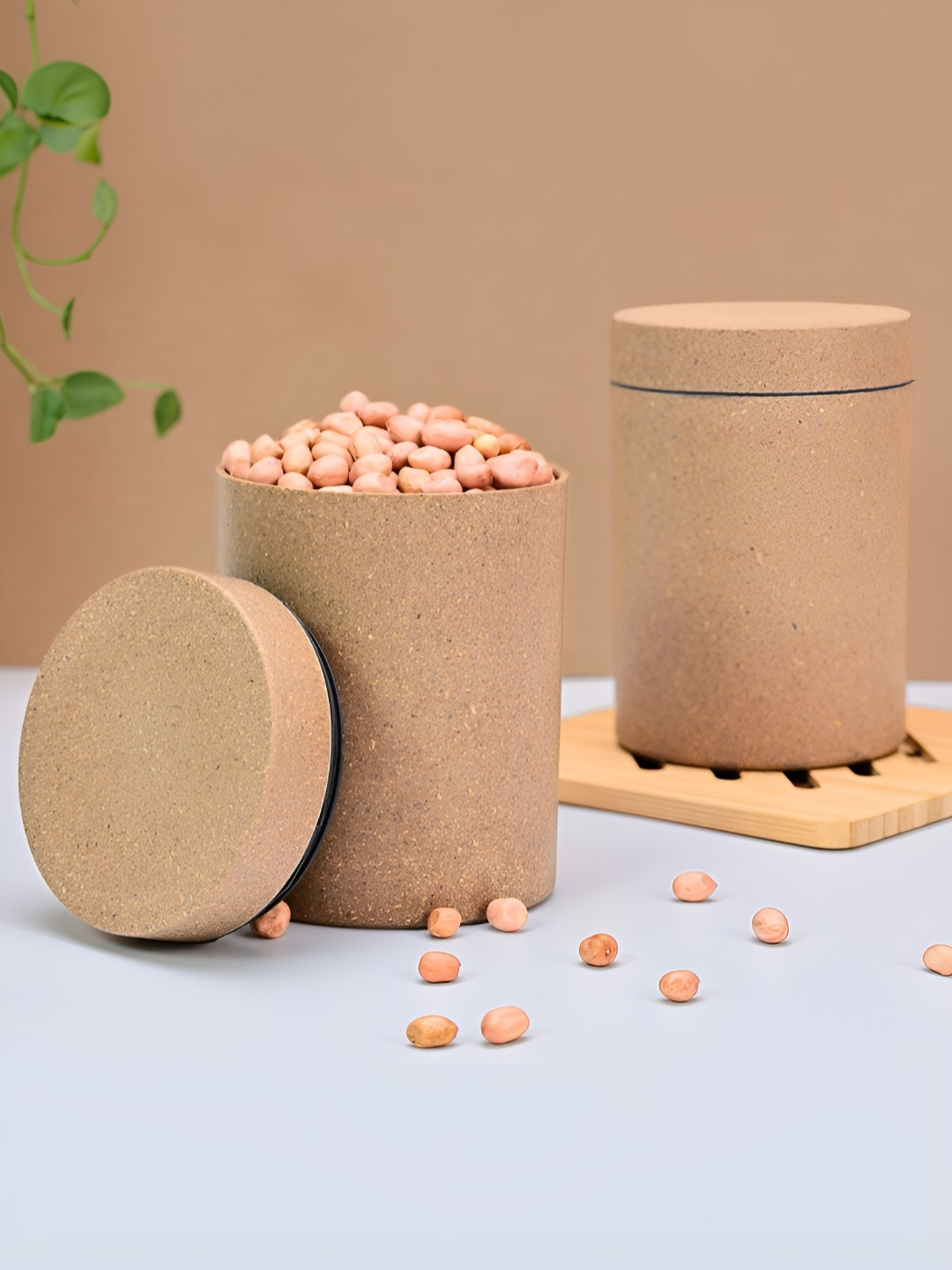 Eha 2_Canister700_Tort Brown Bamboo Easy To Clean 2 Piece Snap Canister-700ml