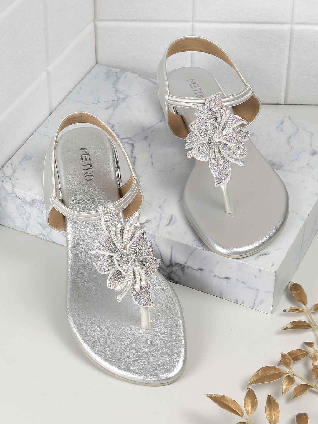 Metro Women Party T-Strap Flats