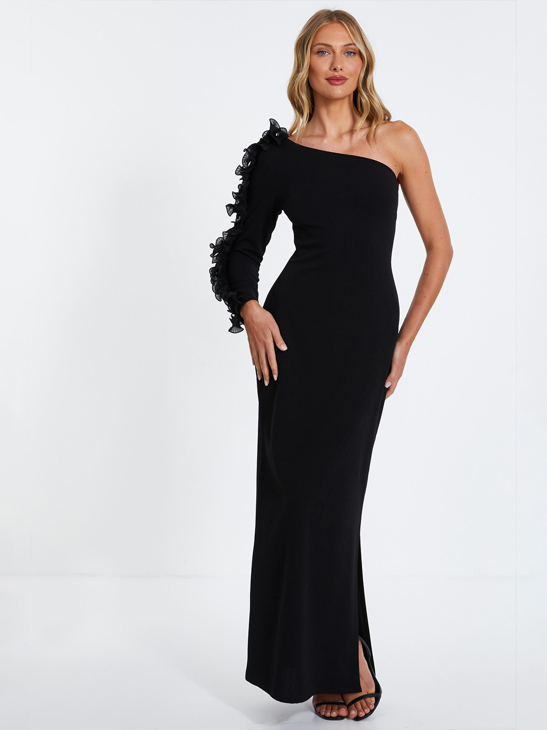 QUIZ Women One Shoulder  Bodycon Party Maxi Dress