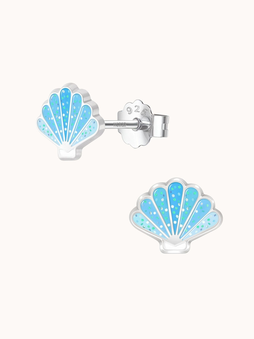 HighSpark 925 Sterling Silver Shell Studs Earrings
