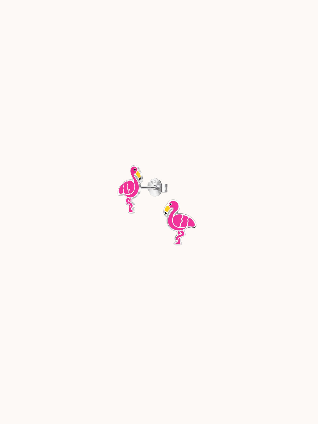 HighSpark Girls 925 Sterling Silver Flamingo Bird Shaped Studs