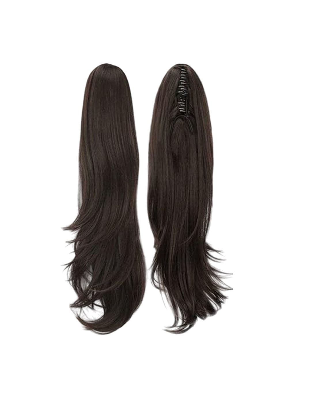 D-Divine Clip In Straight Ponytail Hair Extension - Brown - 27 Inch
