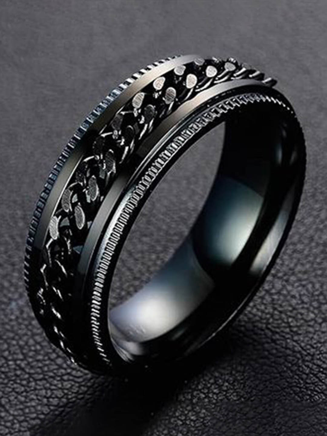 Heer Collection Unisex Platinum-Plated Rotatable Thumb Ring