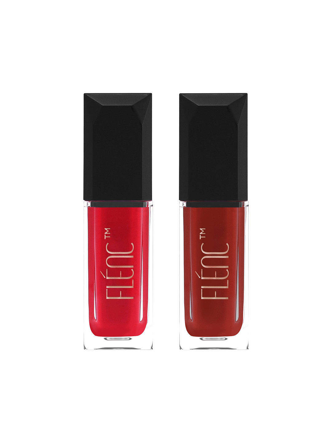 FLENC Set Of 2 Cryla Smudge-Proof Velvet Matte Liquid Lipstick- 5 ml Each -Zurich - Kuwait