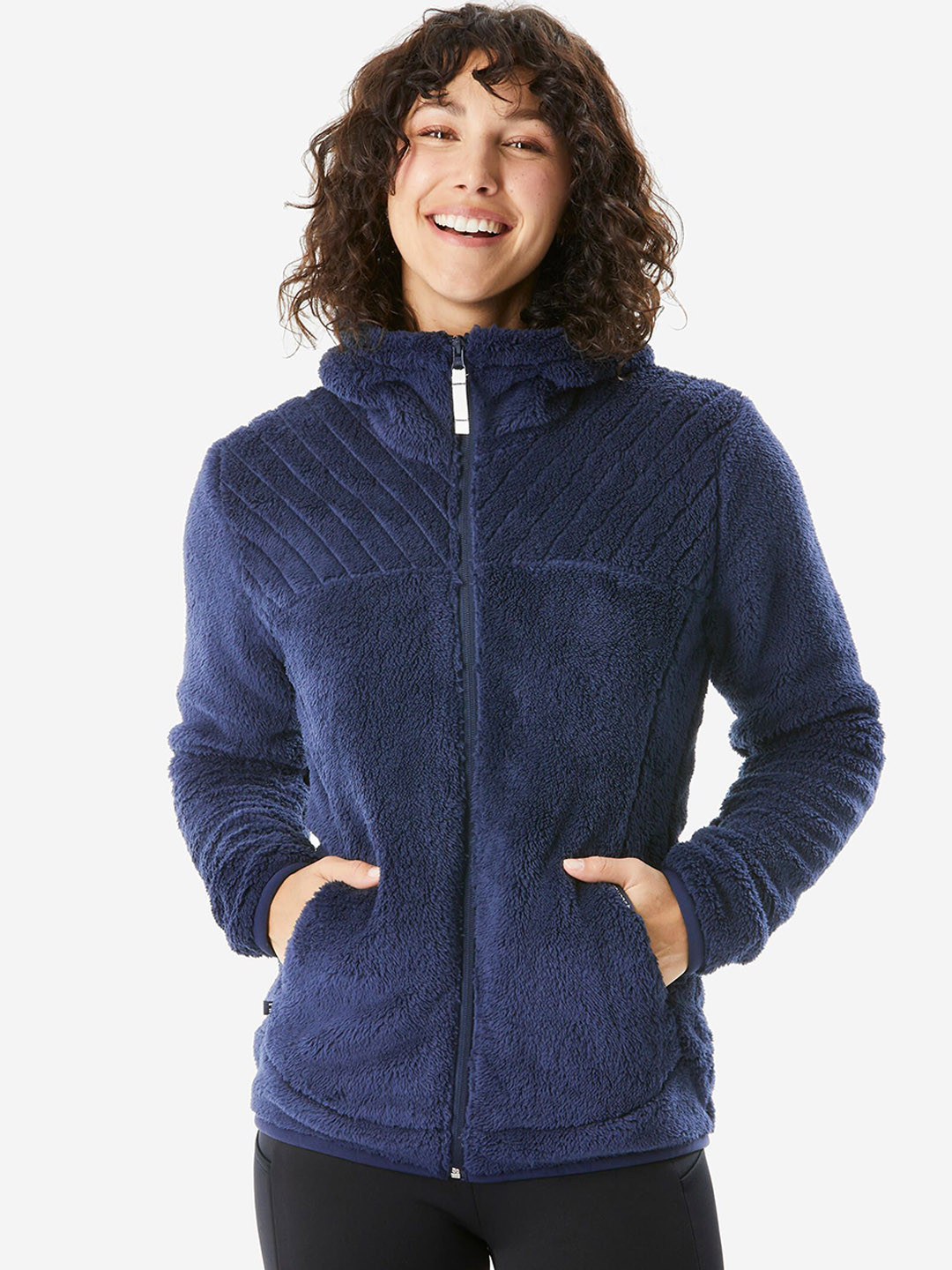 Decathlon  Women Hooded Self Design Sports Open Front Jacket