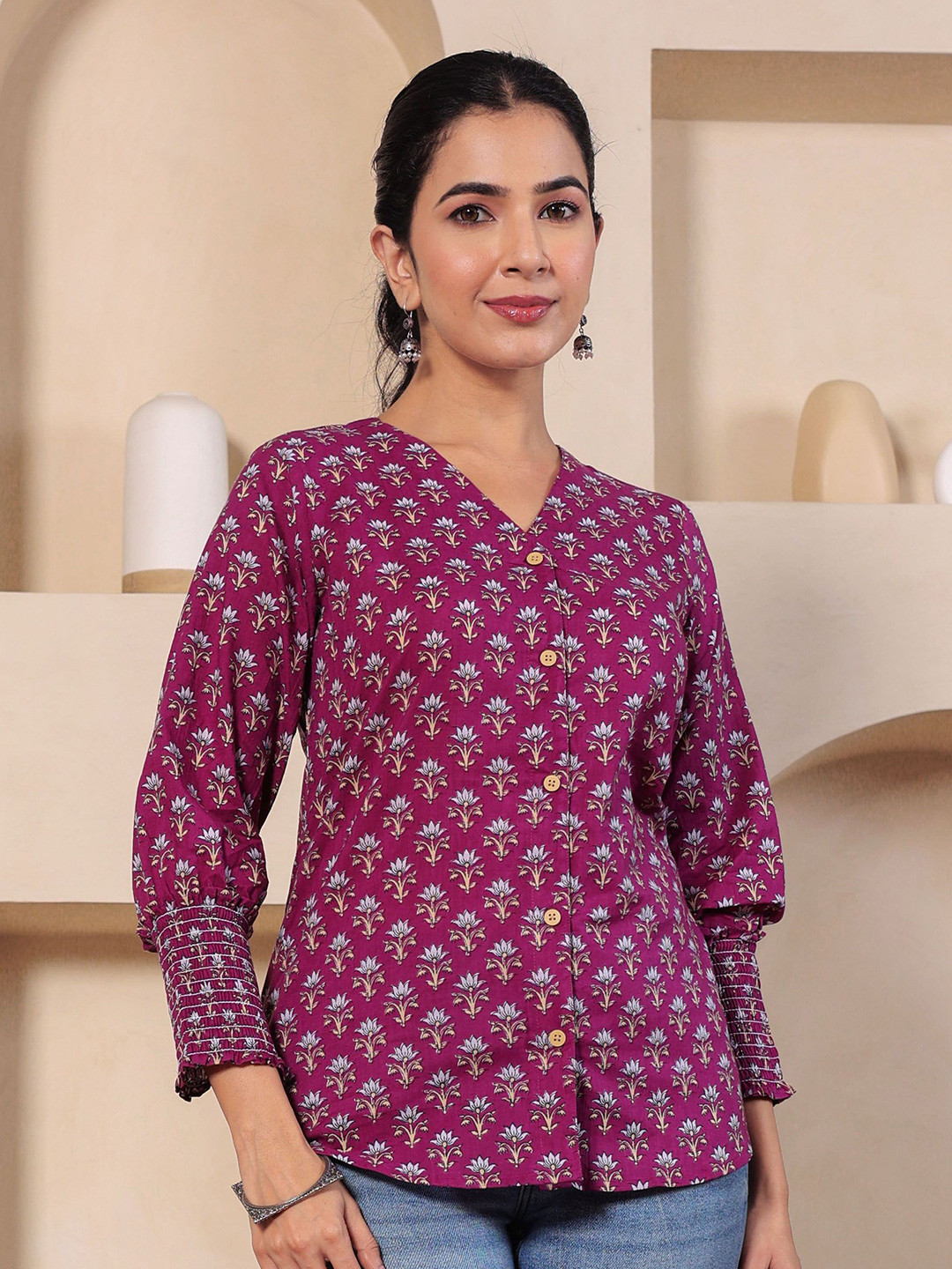 GULAB CHAND TRENDS Women Relaxed Floral Opaque Printed Casual Shirt