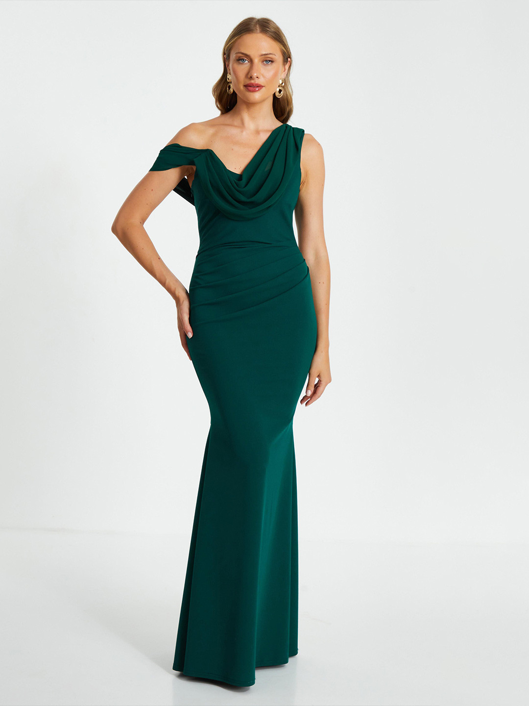 QUIZ Scuba Crepe Cowl Maxi Dress