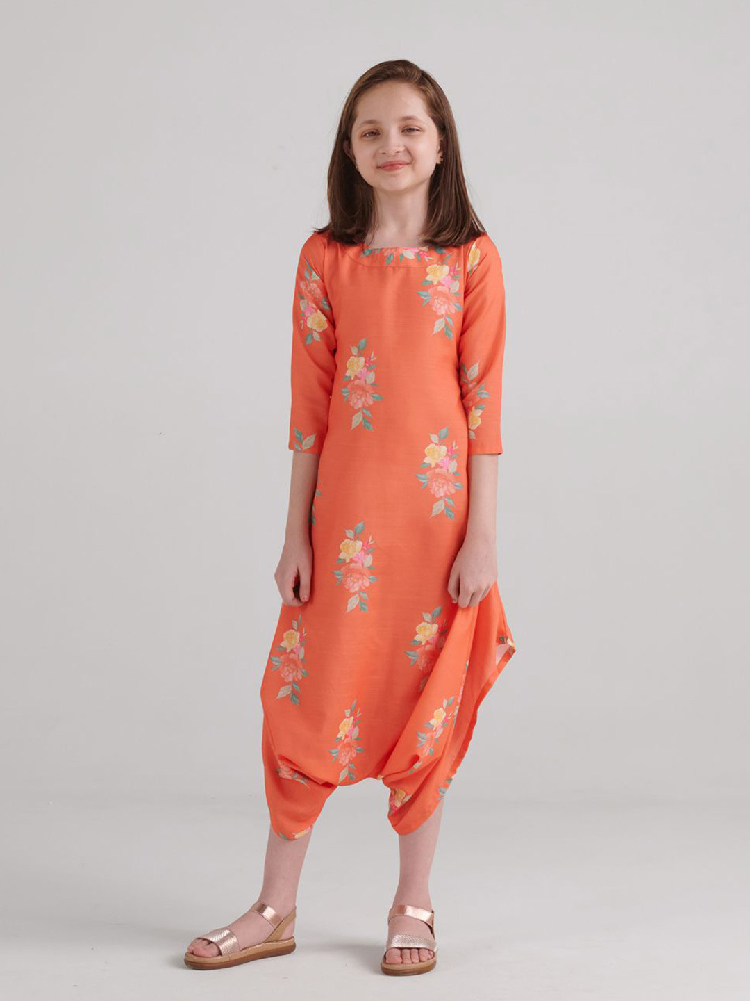 Pasha Girls Printed Basic Dhoti Jumpsuit