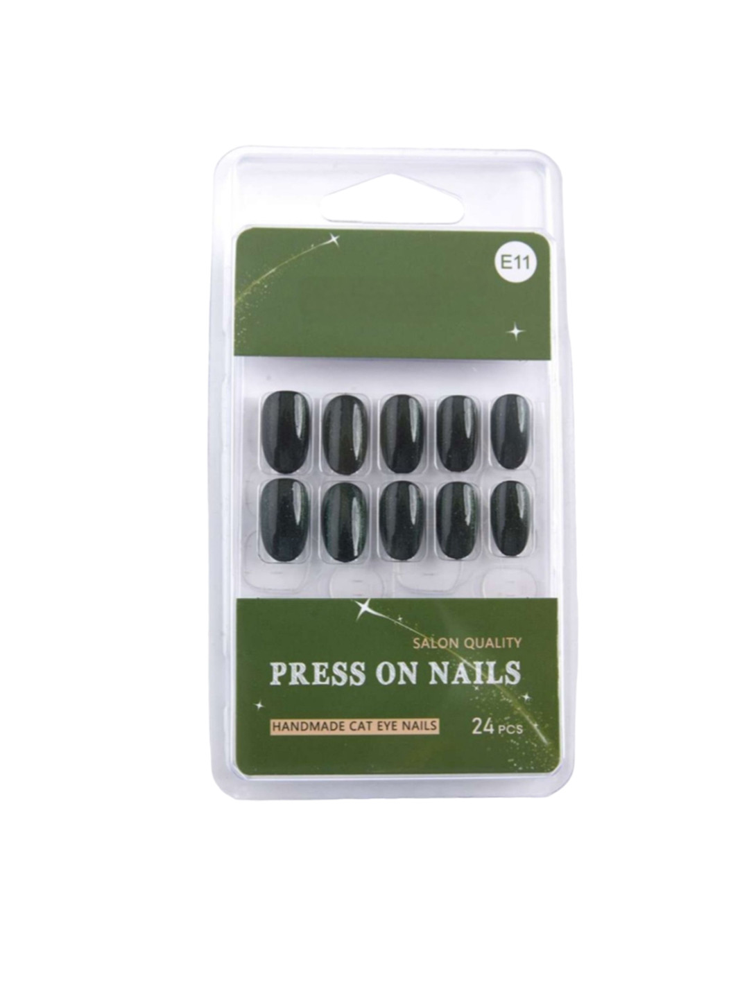 RANORE Cat Eye 24-Pcs Press-On Nails - E11 Green