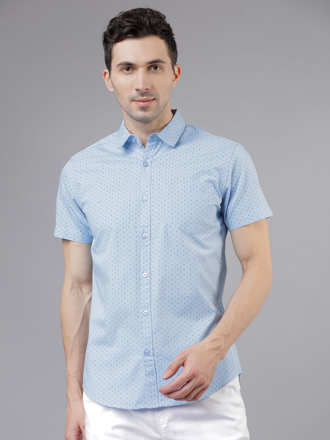 Highlander Men Slim Fit Polka Dots Shirts