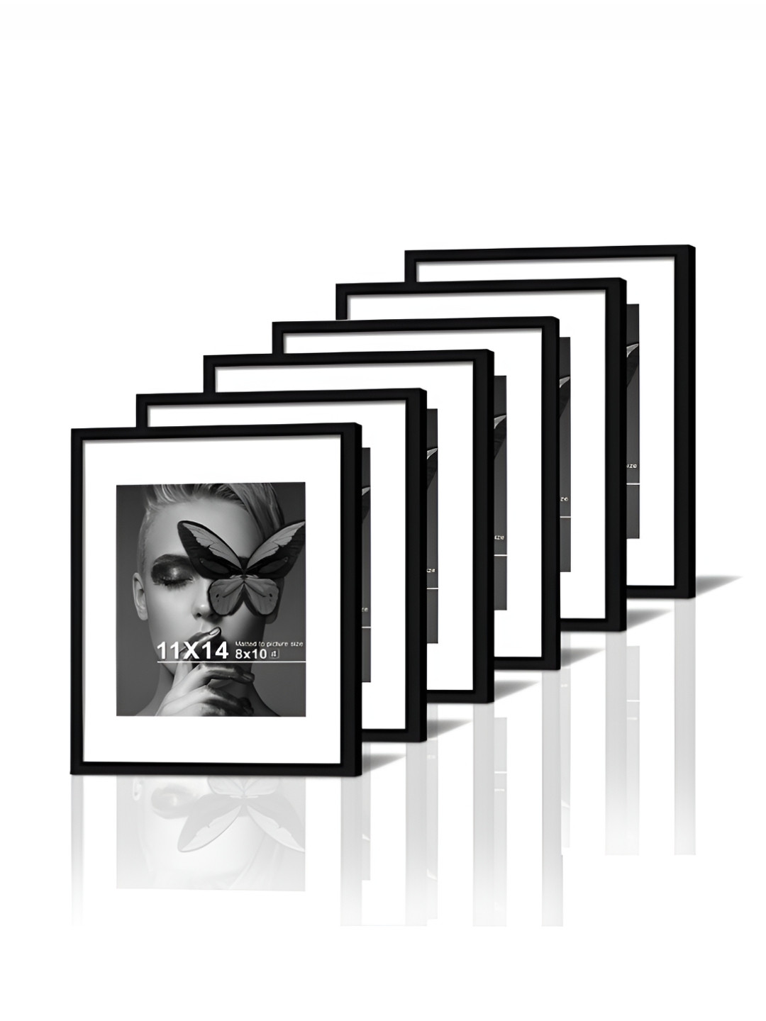 Art Street Black Set of 6 Document Wall Photo Frame for Certificates & Home Decor
