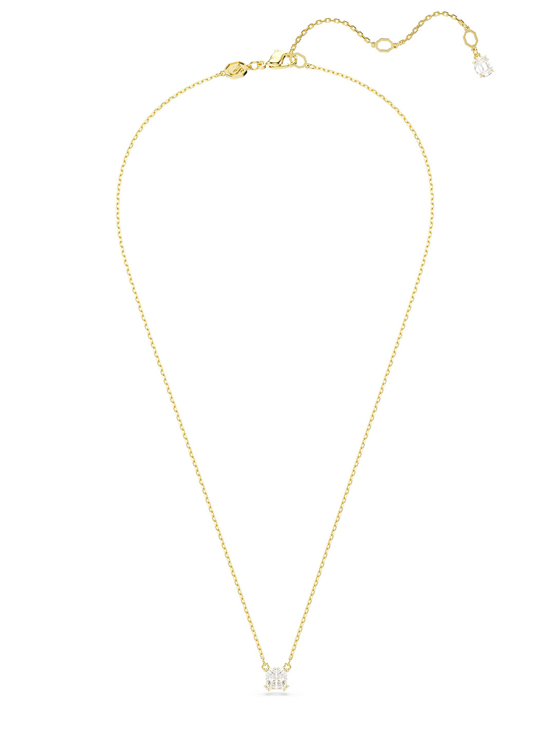 SWAROVSKI Gold-Plated Crystal Stone Studded Square Cut Chain
