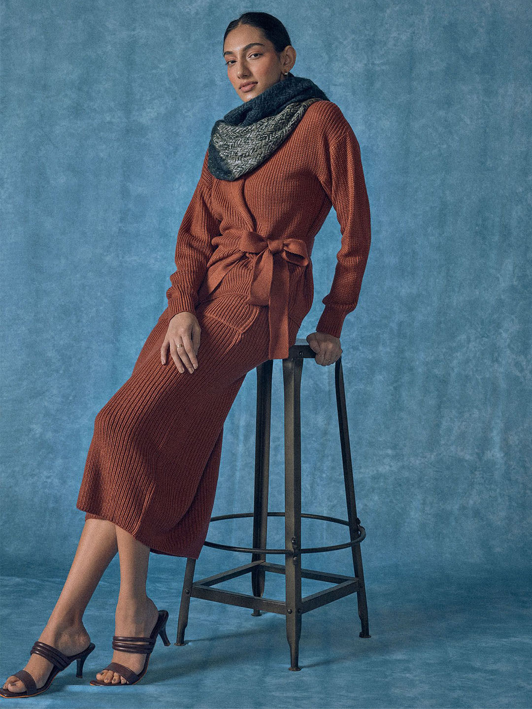 The Label Life Women Front-Tie Wrap Straight Midi Skirts